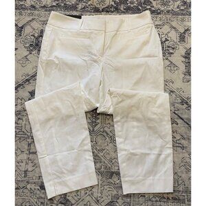 Ann Taylor Devin Fit Cropped White Pants 6 Petite Cotton Spandex Capris New